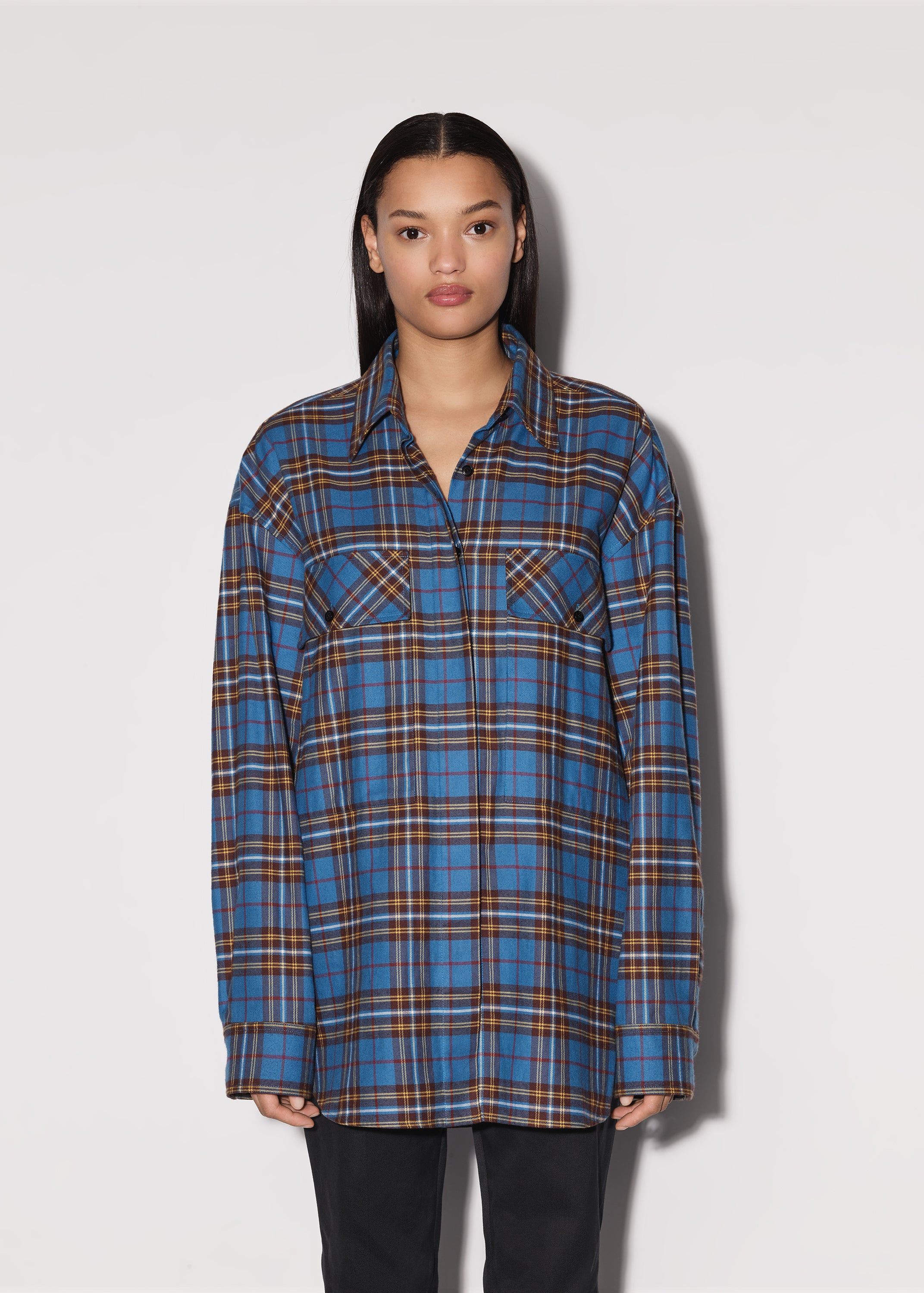 WOMEN - PLAID WORKWEAR SHIRT - BLUE sold by AMIRI product image thumbnail 3