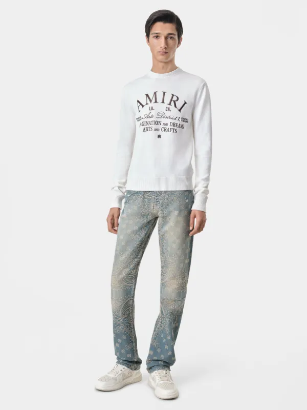 AMIRI ARTS DISTRICT CREWNECK - Alabaster made by AMIRI