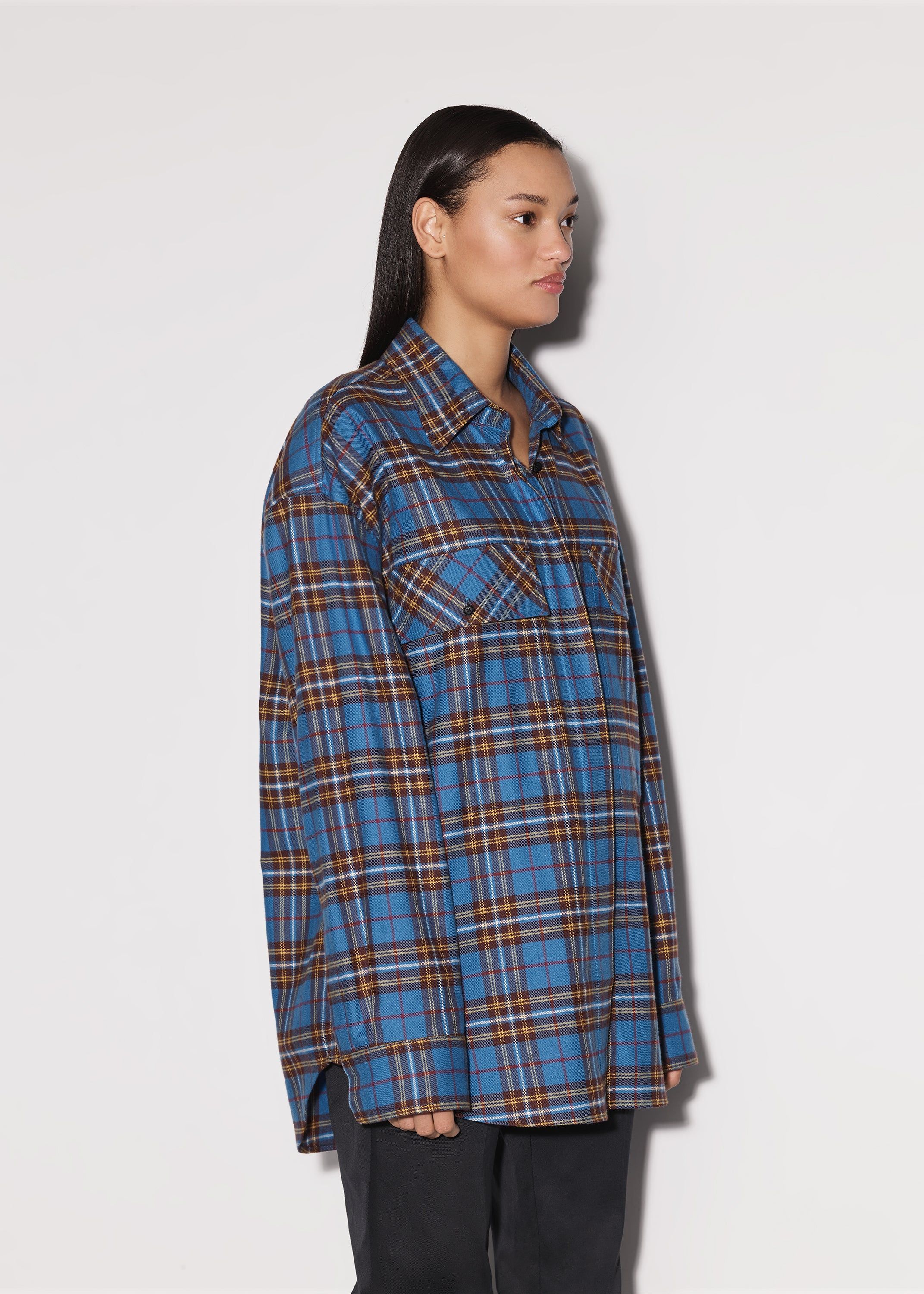 WOMEN - PLAID WORKWEAR SHIRT - BLUE sold by AMIRI product image thumbnail 4