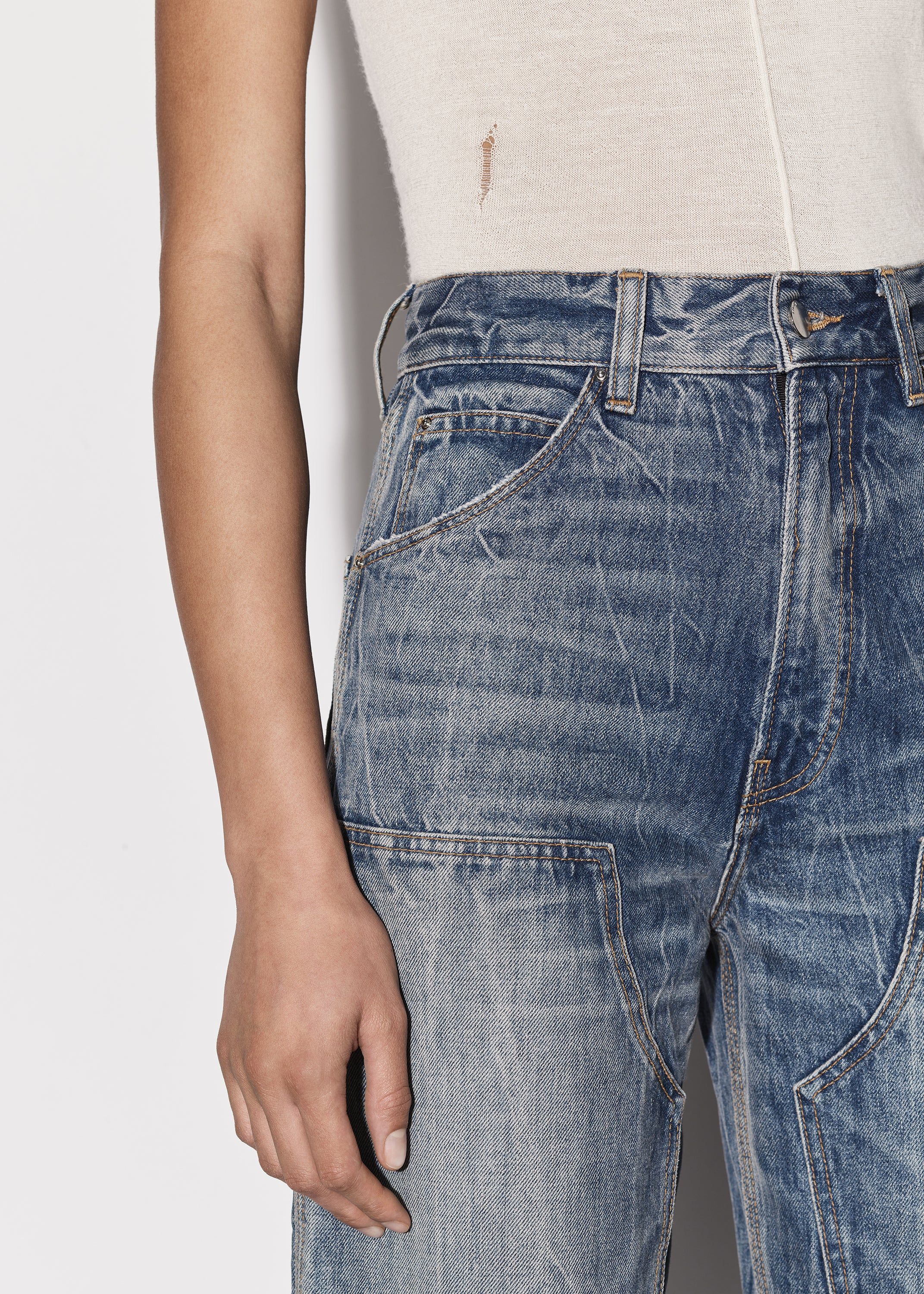 WOMEN - CARPENTER JEAN - CLAY INDIGO sold by AMIRI product image thumbnail 6