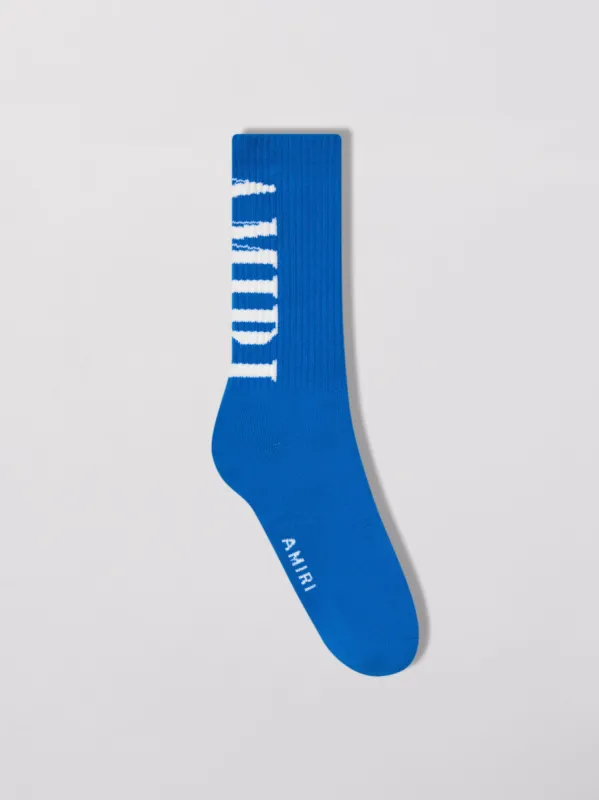 VERTICAL CORE LOGO SOCKS - BLUE made by AMIRI