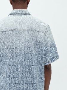 AMIRI JACQUARD SNAP UP SHORT SLEEVE - STONE INDIGO sold by AMIRI