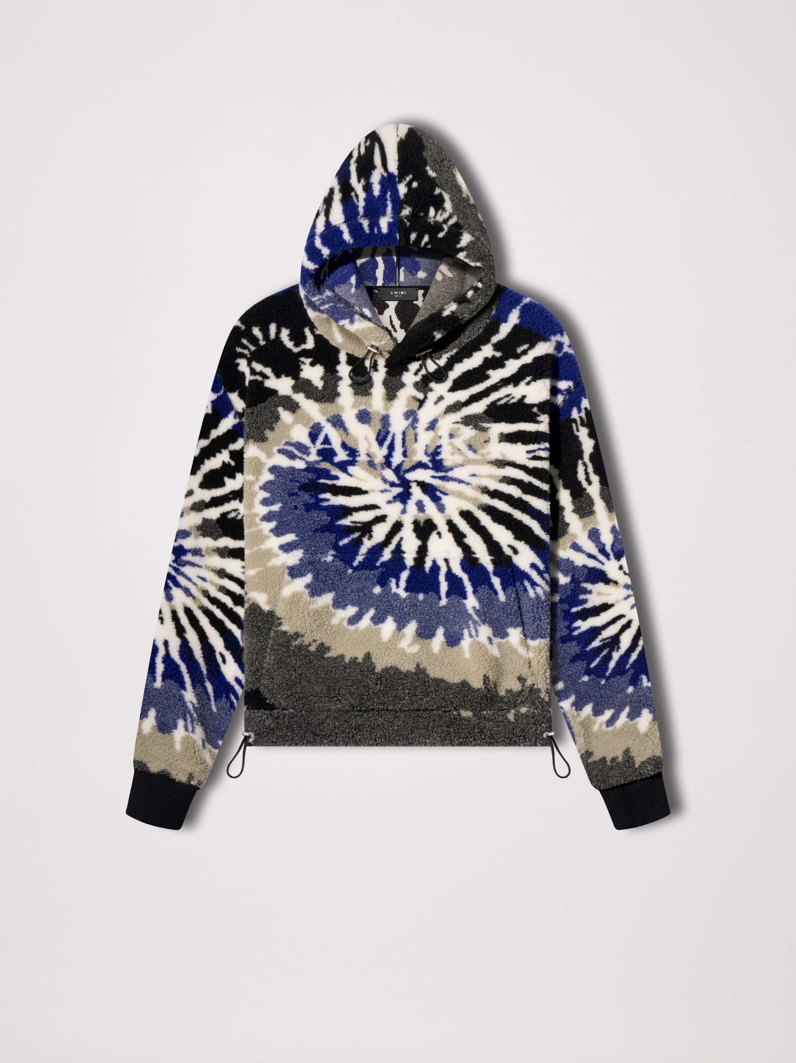 TIE DYE POLAR FLEECE HOODIE - BLUE / BLACK sold by AMIRI