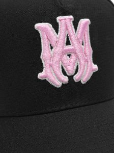 XO FULL CANVAS HAT- BLACK/PINK sold by AMIRI