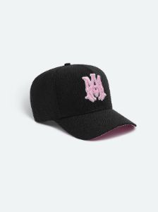 XO FULL CANVAS HAT- BLACK/PINK sold by AMIRI