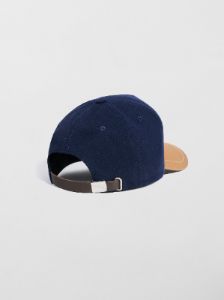 WOOL/LEATHER MA HAT - NAVY sold by AMIRI