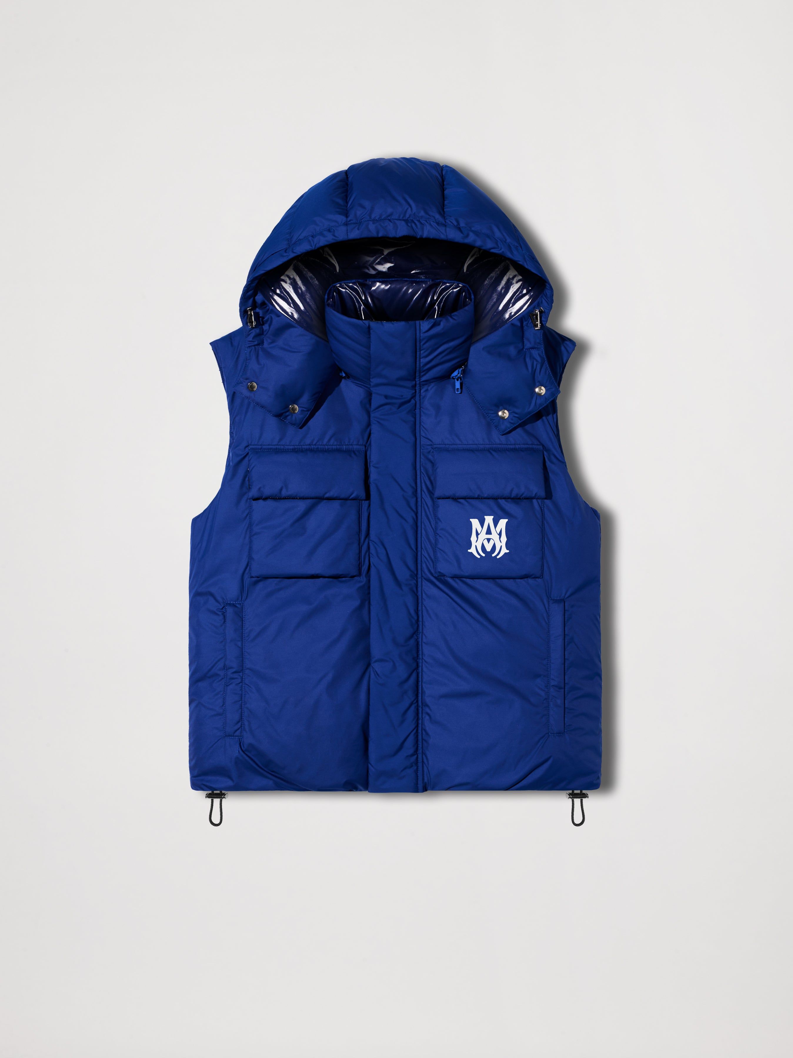 HOODED DOWN GILET - BLUE sold by AMIRI