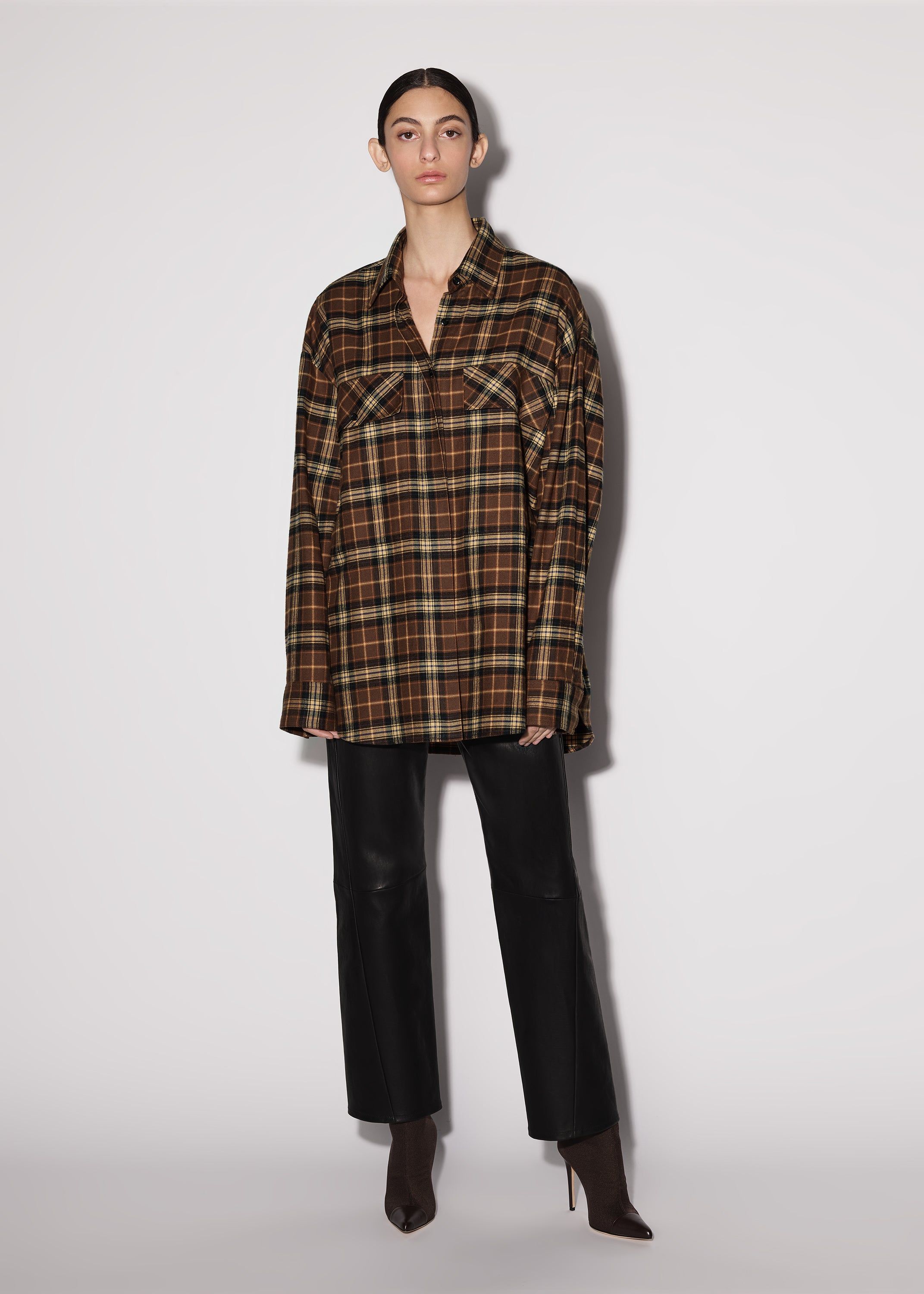 WOMEN - PLAID WORKWEAR SHIRT - BROWN sold by AMIRI product image thumbnail 2