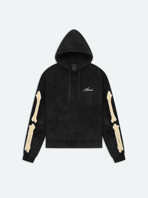 BONES SLEEVES HOODIE - Black made by AMIRI
