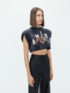 WOMEN - CROPPED TIGER TEE - BLACK sold by AMIRI