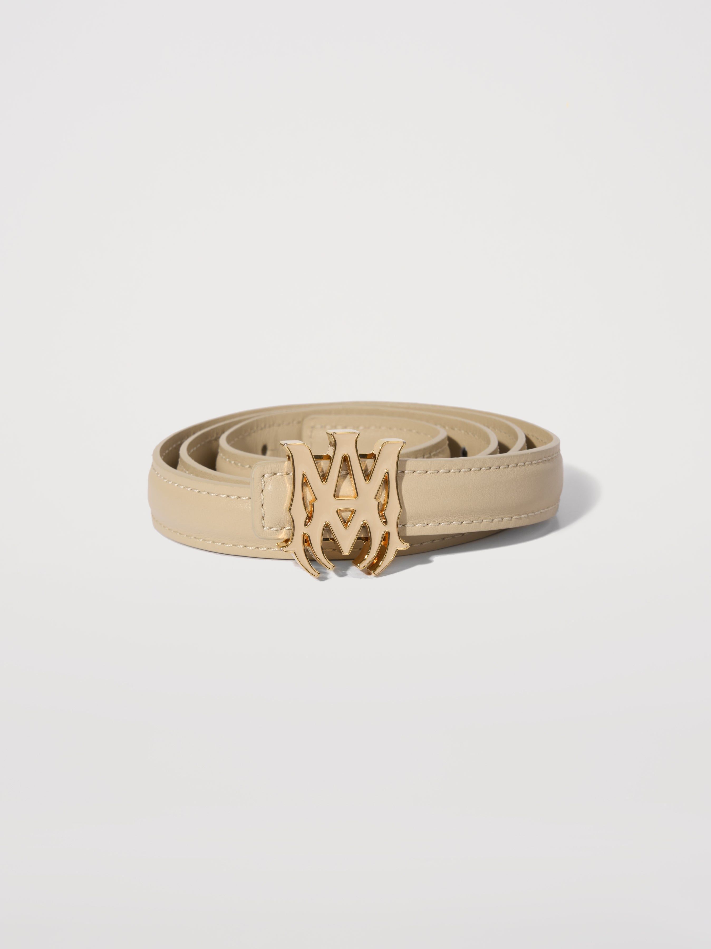 WOMEN - NAPPA "MA" 2CM BELT - Alabaster sold by AMIRI