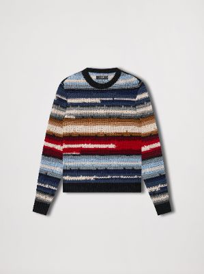 BLANKET STRIPE CREW - MULTI made by AMIRI