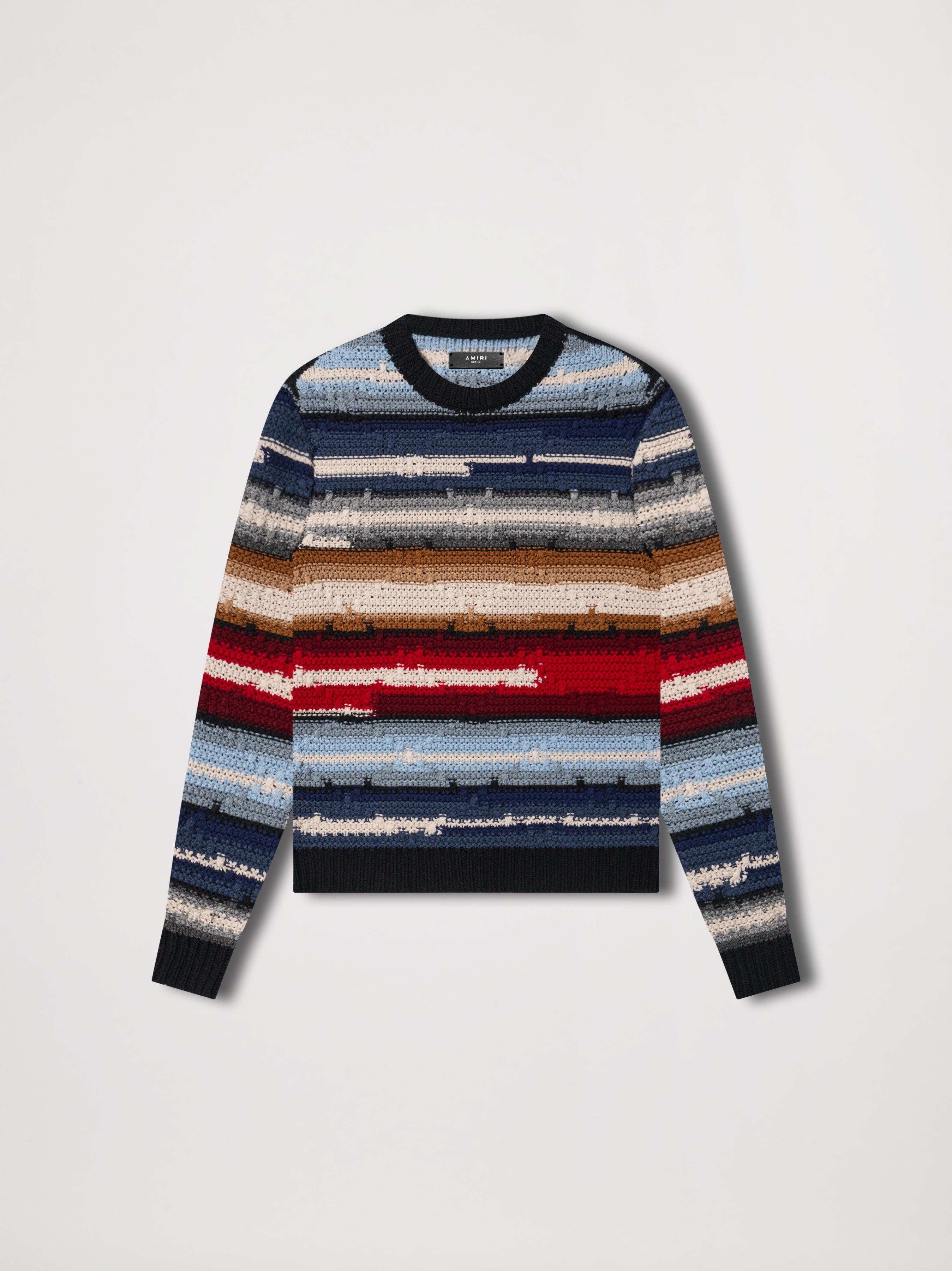 BLANKET STRIPE CREW - MULTI sold by AMIRI