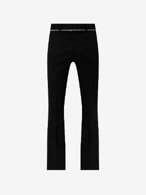 CRYSTAL TRIM TAILORED KICK FLARE - BLACK sold by AMIRI
