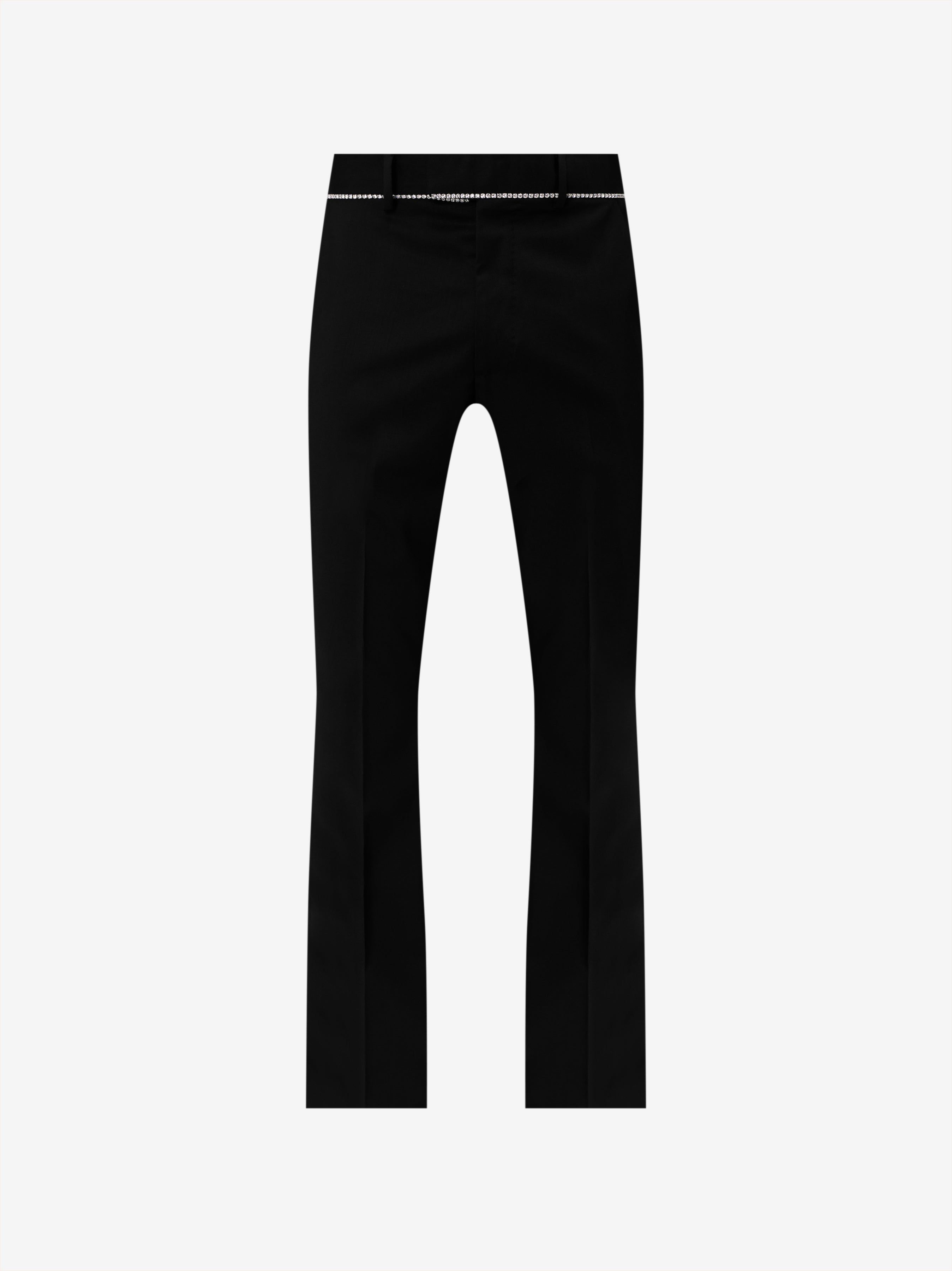 CRYSTAL TRIM TAILORED KICK FLARE - BLACK sold by AMIRI