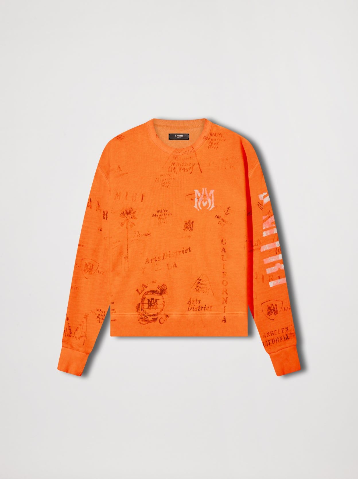 ARMY STENCIL CREW - ORANGE sold by AMIRI
