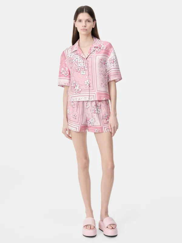 WOMEN - WOMEN'S BANDANA FLORAL SHIRT - Flamingo Pink made by AMIRI