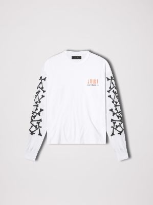 AMIRI BONES LONG SLEEVE TEE - WHITE / BLACK sold by AMIRI