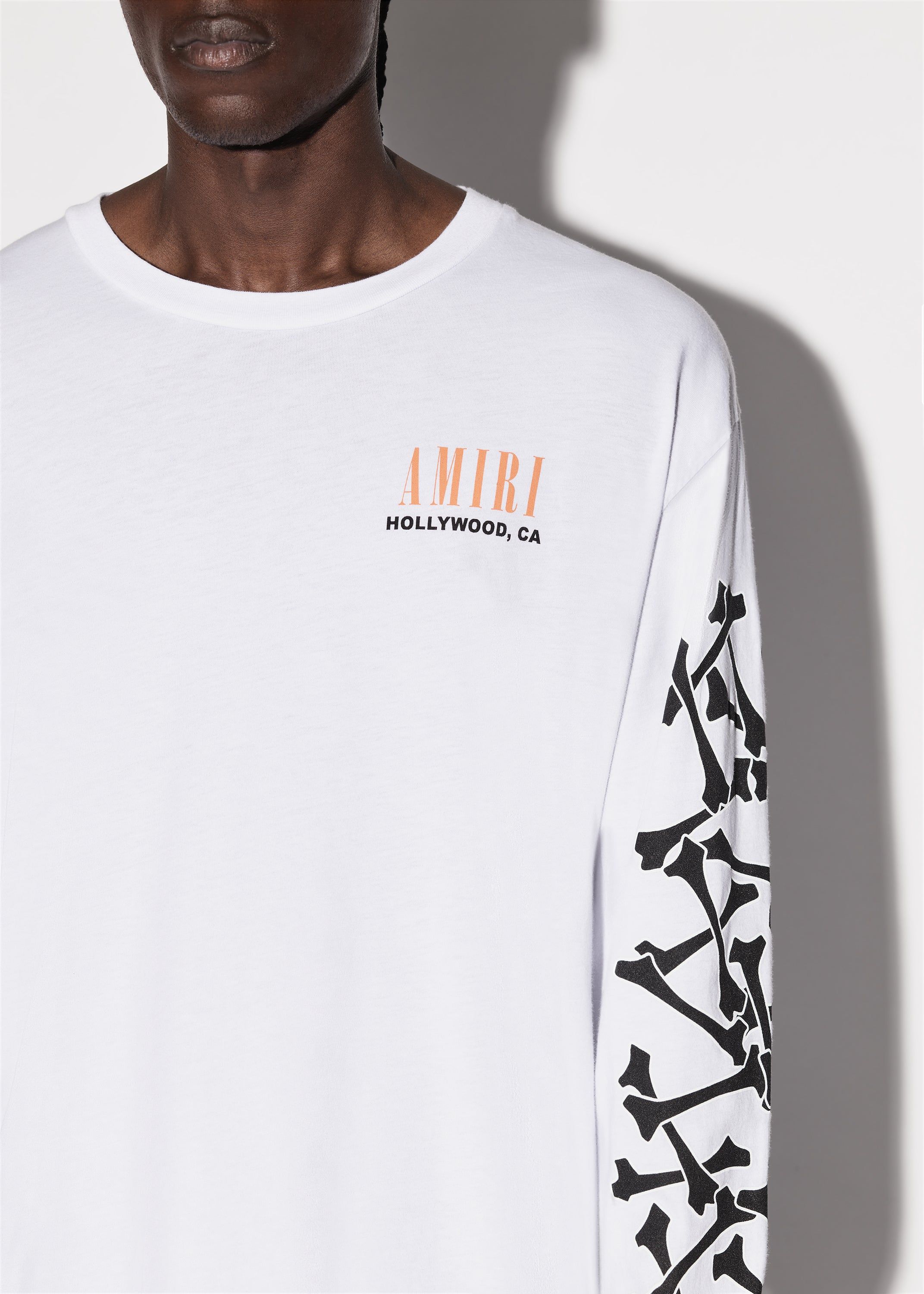 最安値 AMIRI Bones Long Sleeve Tee orange Bones Long-sleeve Tee Black And Orange | The Webster