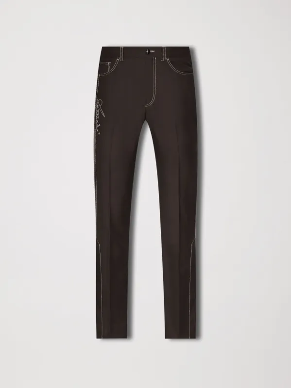 FIVE POCKET FLARE - DARK BROWN sold by AMIRI