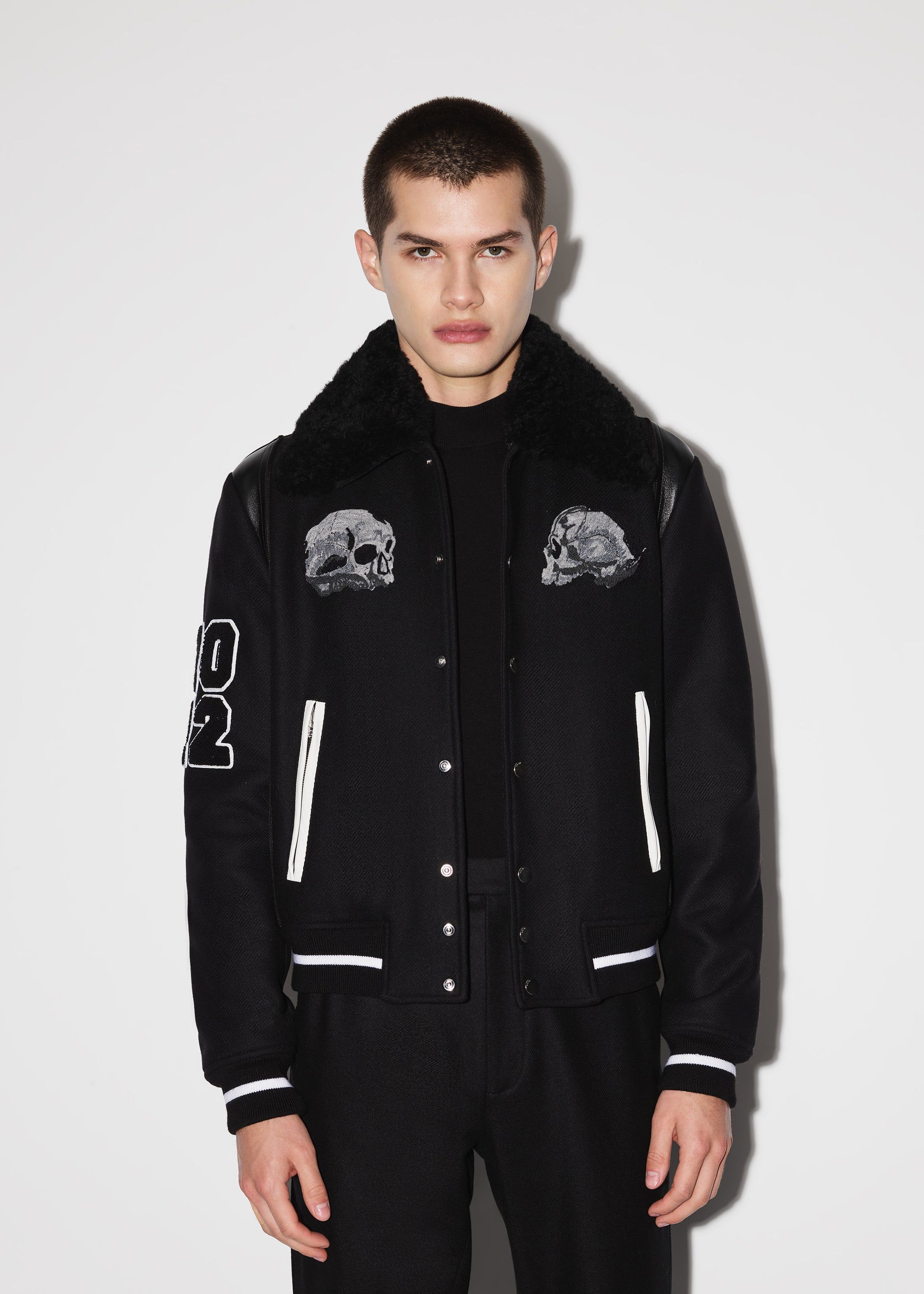 WES LANG AMIRI SKULL VARSITY - BLACK sold by AMIRI product image thumbnail 3