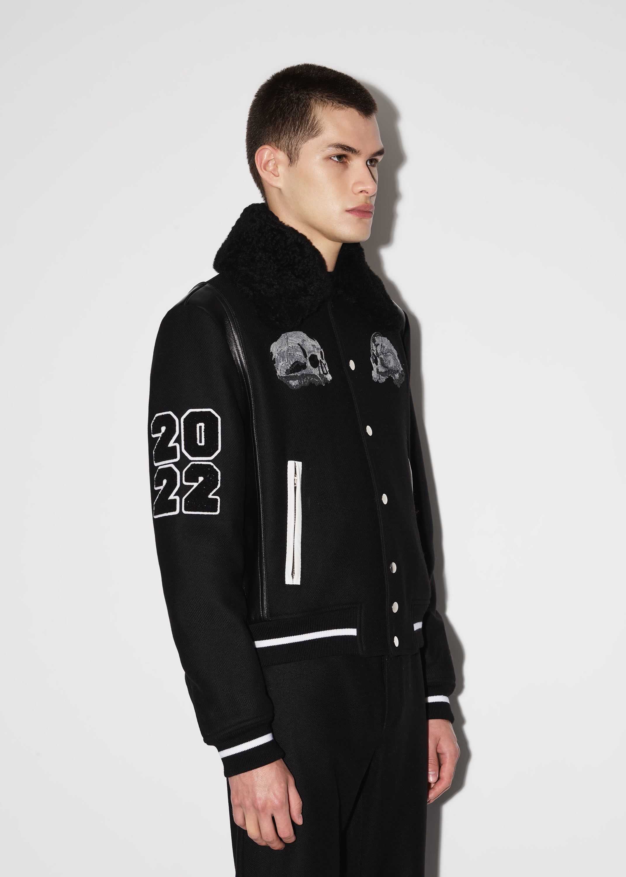 WES LANG AMIRI SKULL VARSITY - BLACK sold by AMIRI product image thumbnail 4
