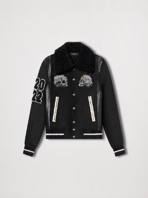 WES LANG AMIRI SKULL VARSITY - BLACK made by AMIRI
