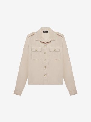 DOUBLE POCKET MILITARY SHIRT - Natural made by AMIRI