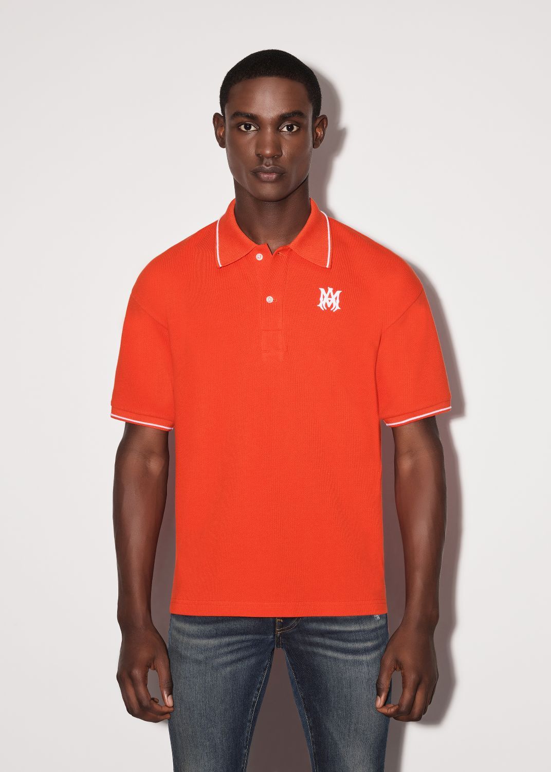 SOLID SHORT SLEEVE POLO - ORANGE sold by AMIRI product image thumbnail 3