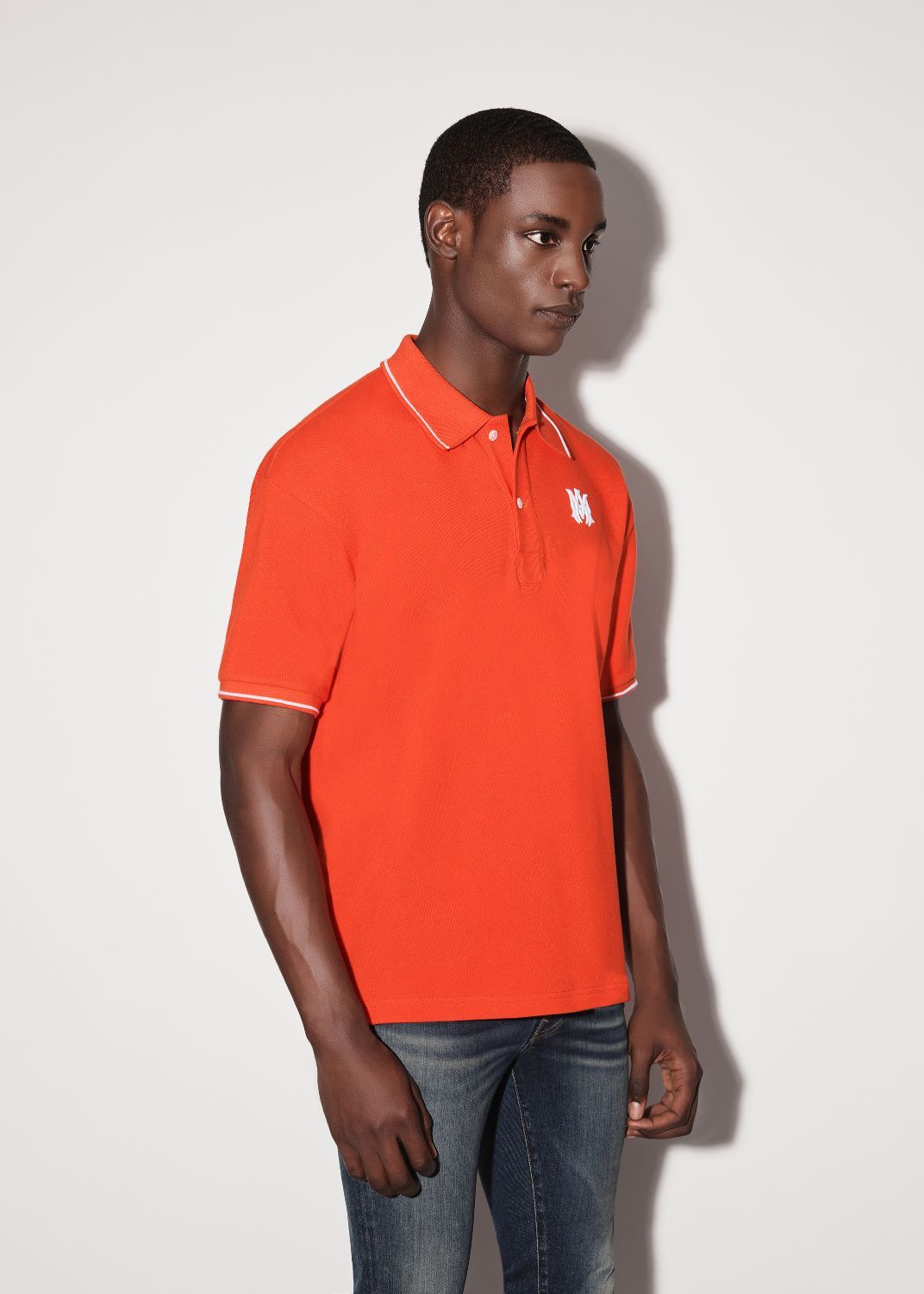 SOLID SHORT SLEEVE POLO - ORANGE sold by AMIRI product image thumbnail 4