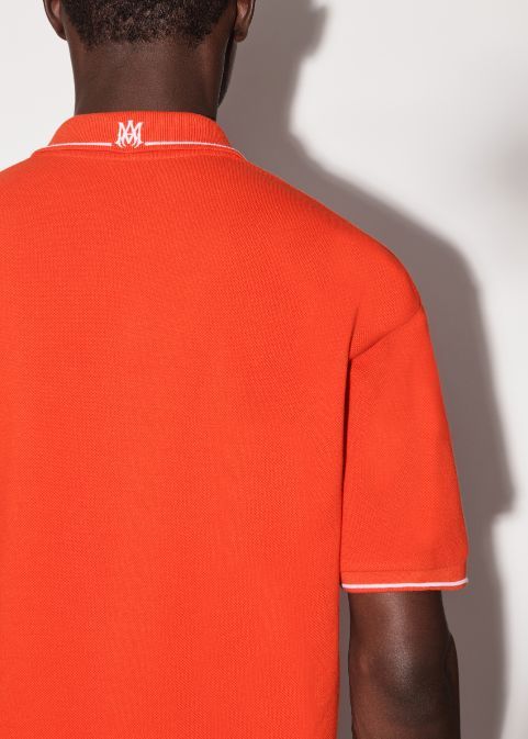 SOLID SHORT SLEEVE POLO - ORANGE sold by AMIRI
