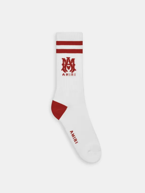 MA STRIPE SOCKS - White Sun Dried Tomato sold by AMIRI