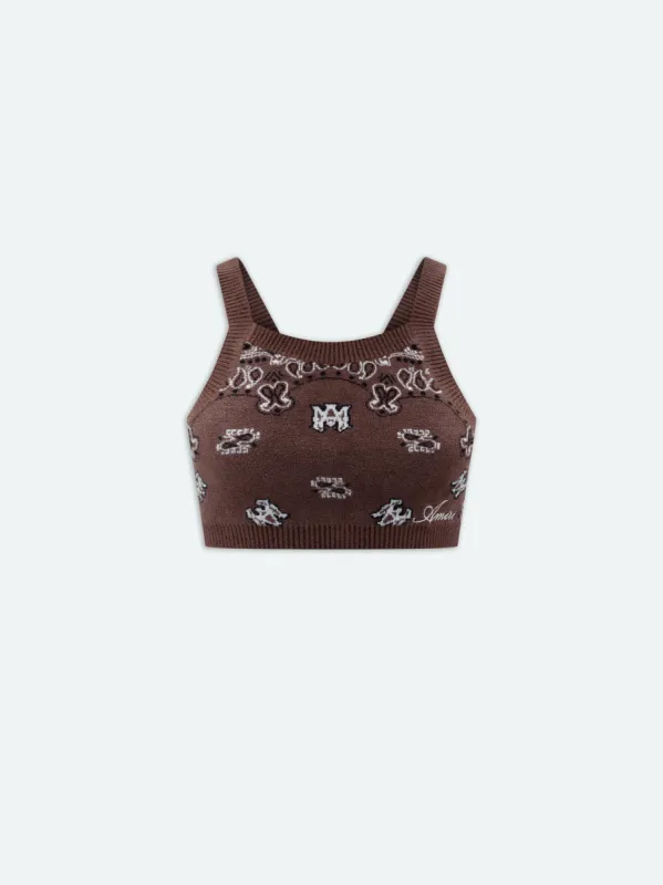 WOMEN - BANDANA CROPPED TANK - Brown made by AMIRI