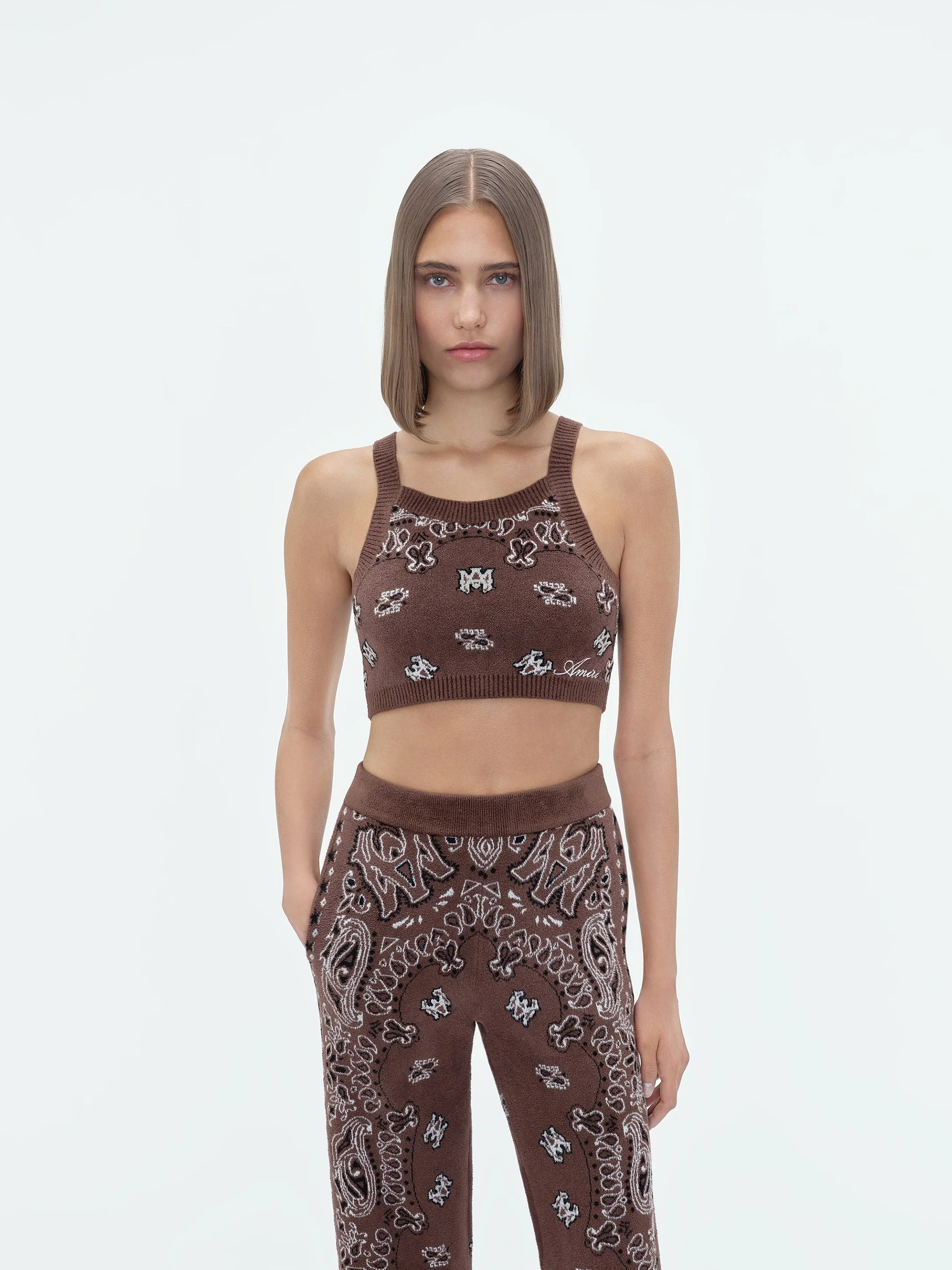 WOMEN - BANDANA CROPPED TANK - Brown sold by AMIRI product image thumbnail 3