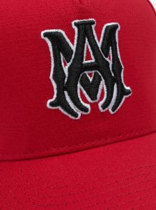 XO FULL CANVAS HAT- RED/BLACK sold by AMIRI