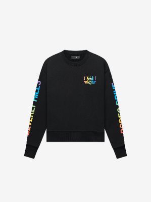 EXCLUSIVE AMIRI BEVERLY HILLS CREWNECK - BLACK / RAINBOW made by AMIRI