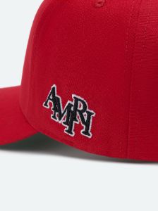 XO FULL CANVAS HAT- RED/BLACK sold by AMIRI