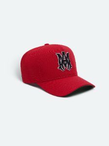 XO FULL CANVAS HAT- RED/BLACK sold by AMIRI