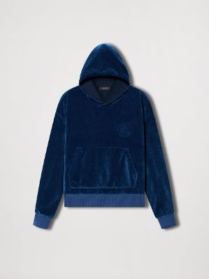 VELOUR HOODIE - BLUE sold by AMIRI