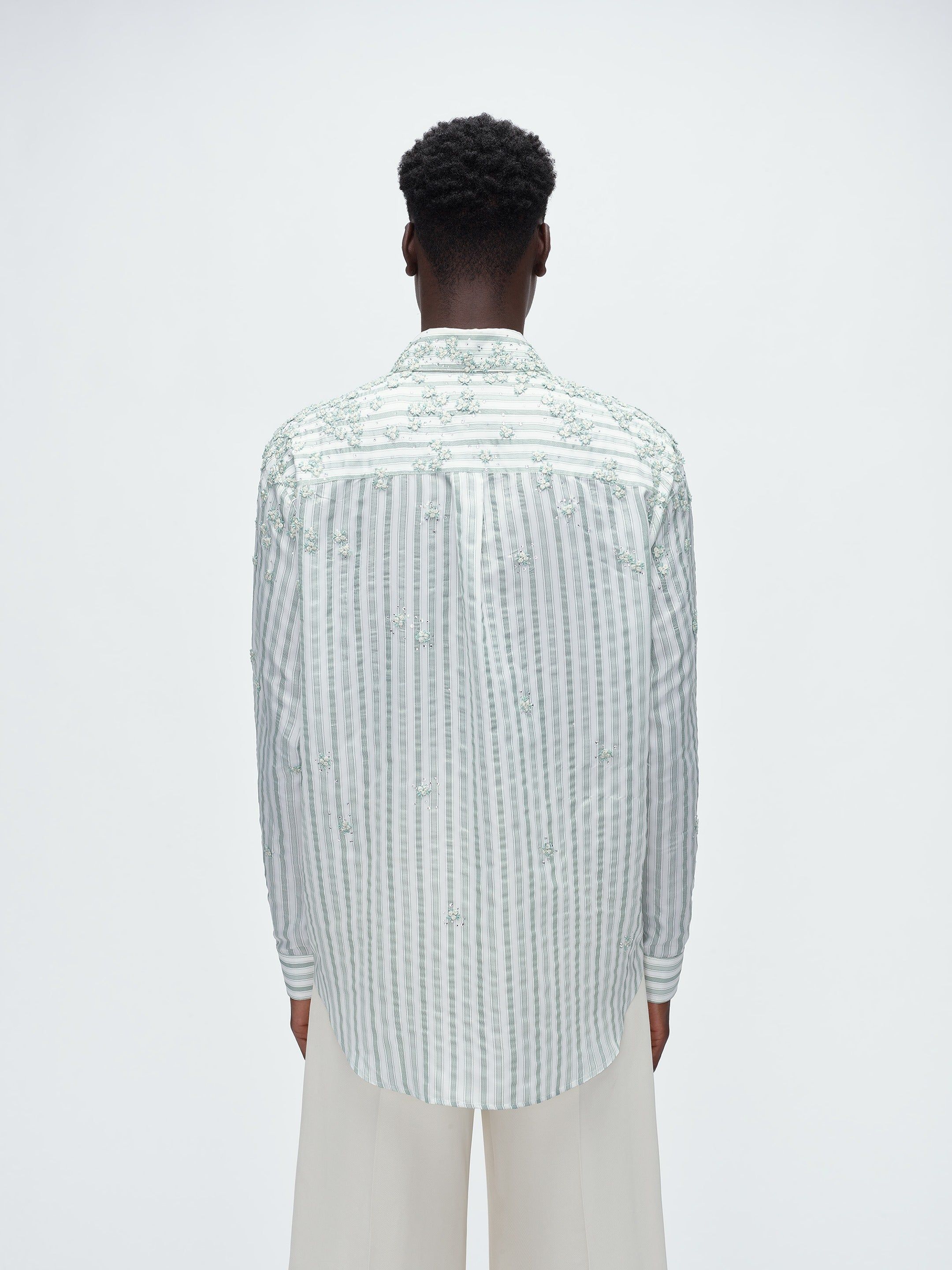 FLORAL STRIPE SHIRT - Green sold by AMIRI product image thumbnail 5