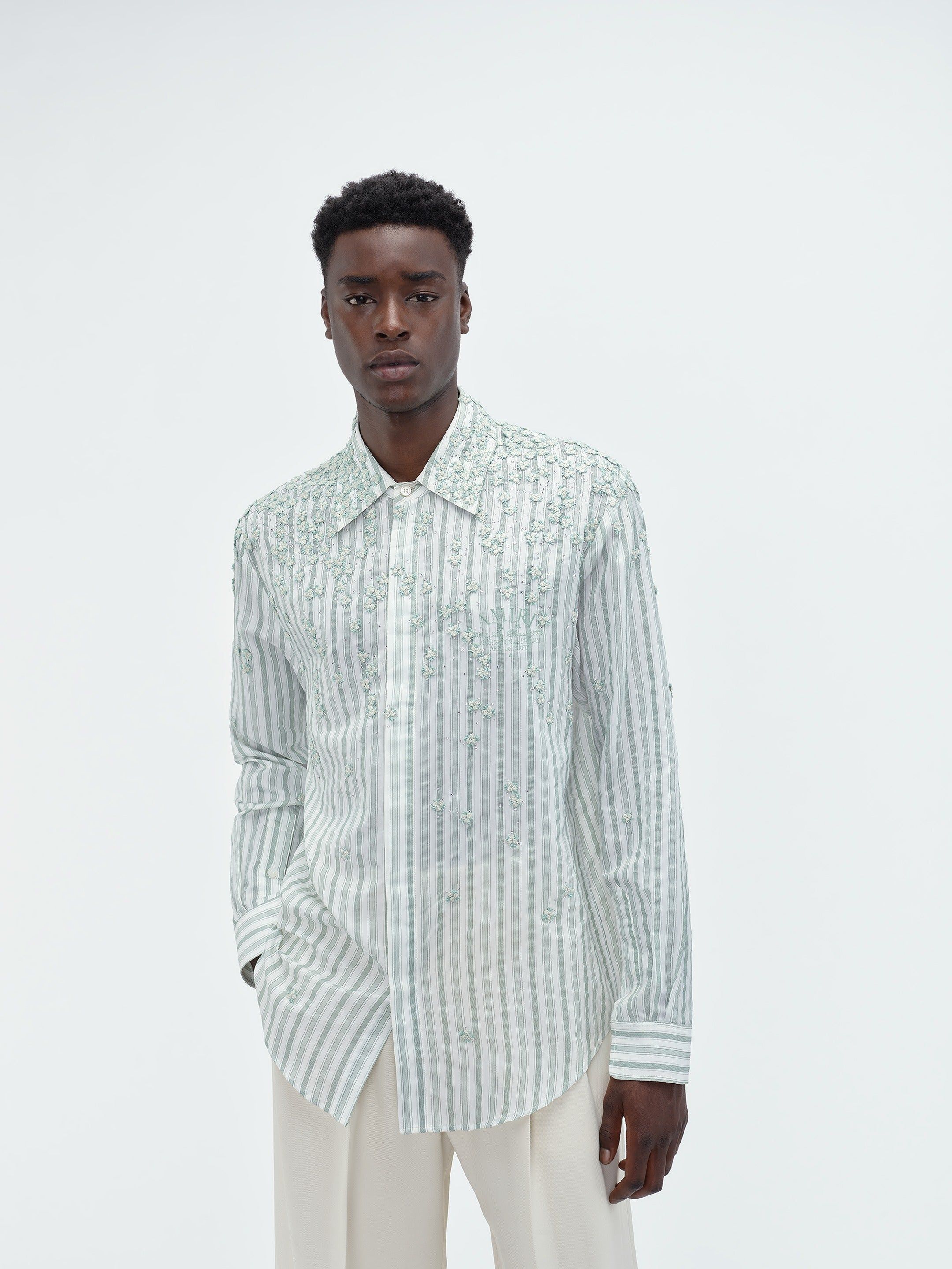 FLORAL STRIPE SHIRT - Green sold by AMIRI product image thumbnail 3