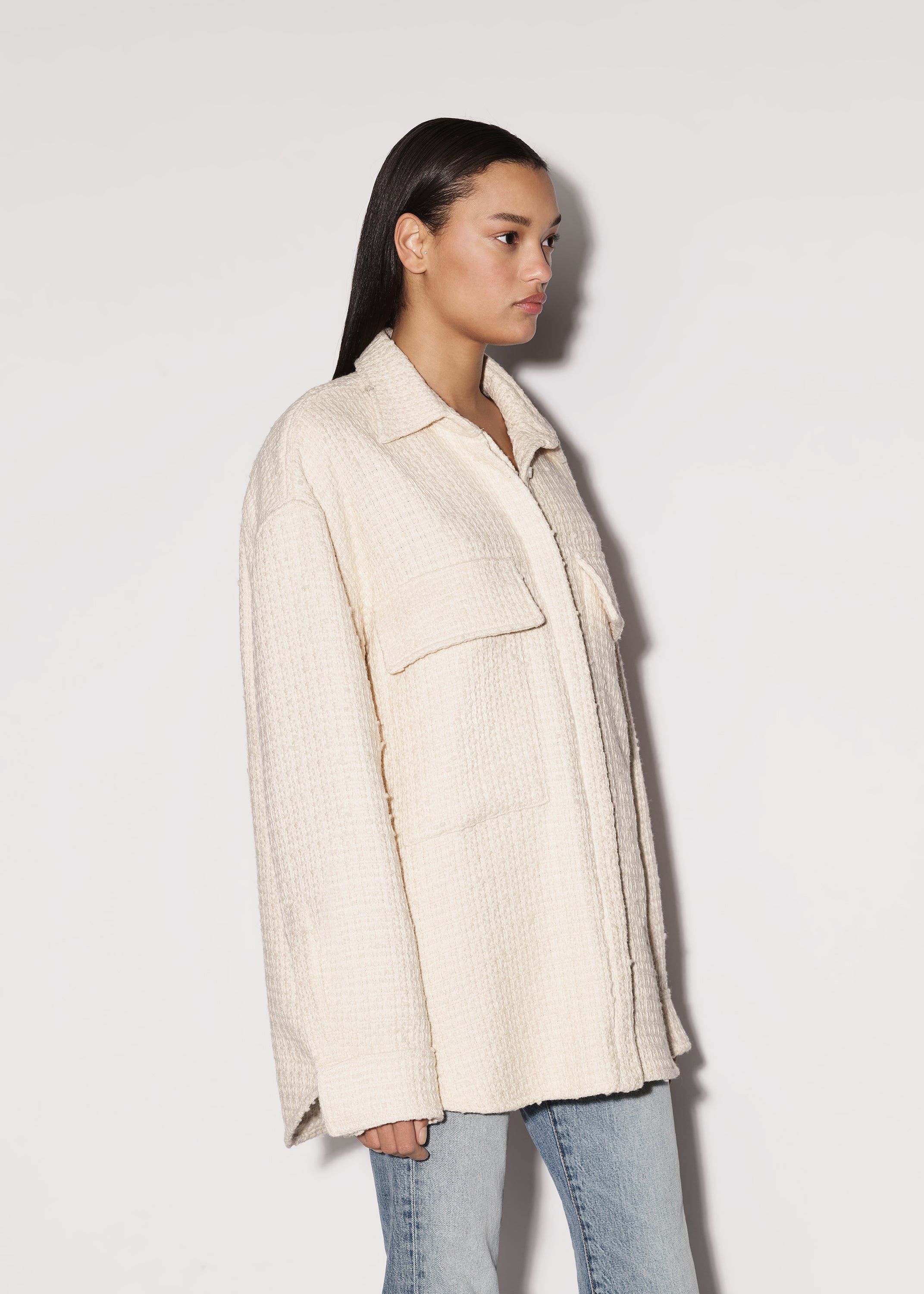 WOMEN - WOOL WORKWEAR SHIRT - ALABASTER sold by AMIRI product image thumbnail 4