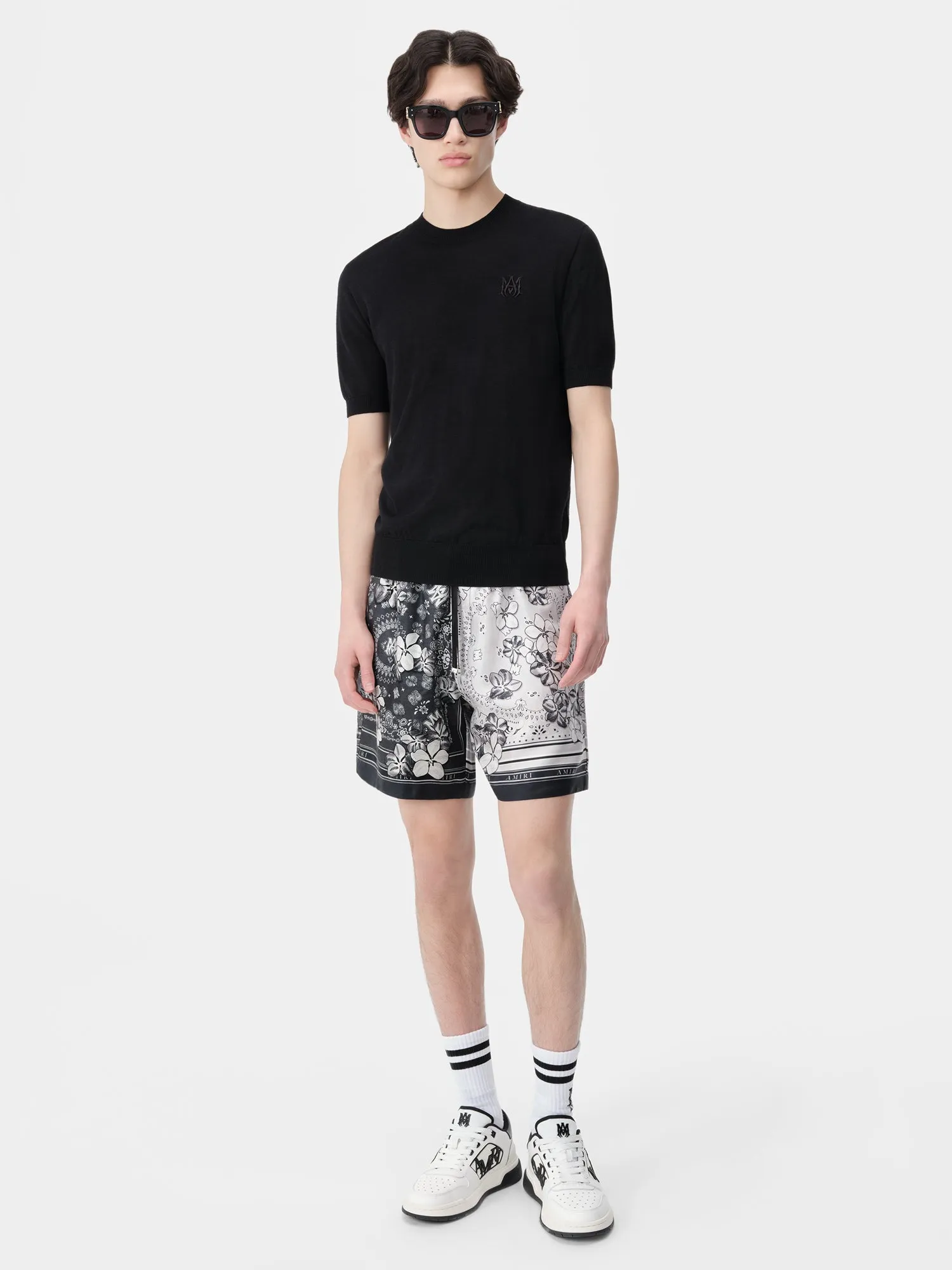 BANDANA FLORAL SHORT - Black sold by AMIRI