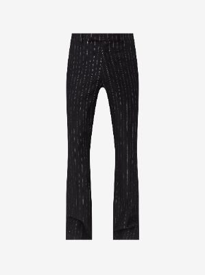 STRIPE LUREX TAILORED FLARE - BLACK made by AMIRI