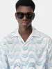 AMIRI STAGGERED WAVE SHIRT - Cerulean sold by AMIRI