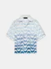 AMIRI STAGGERED WAVE SHIRT - Cerulean sold by AMIRI