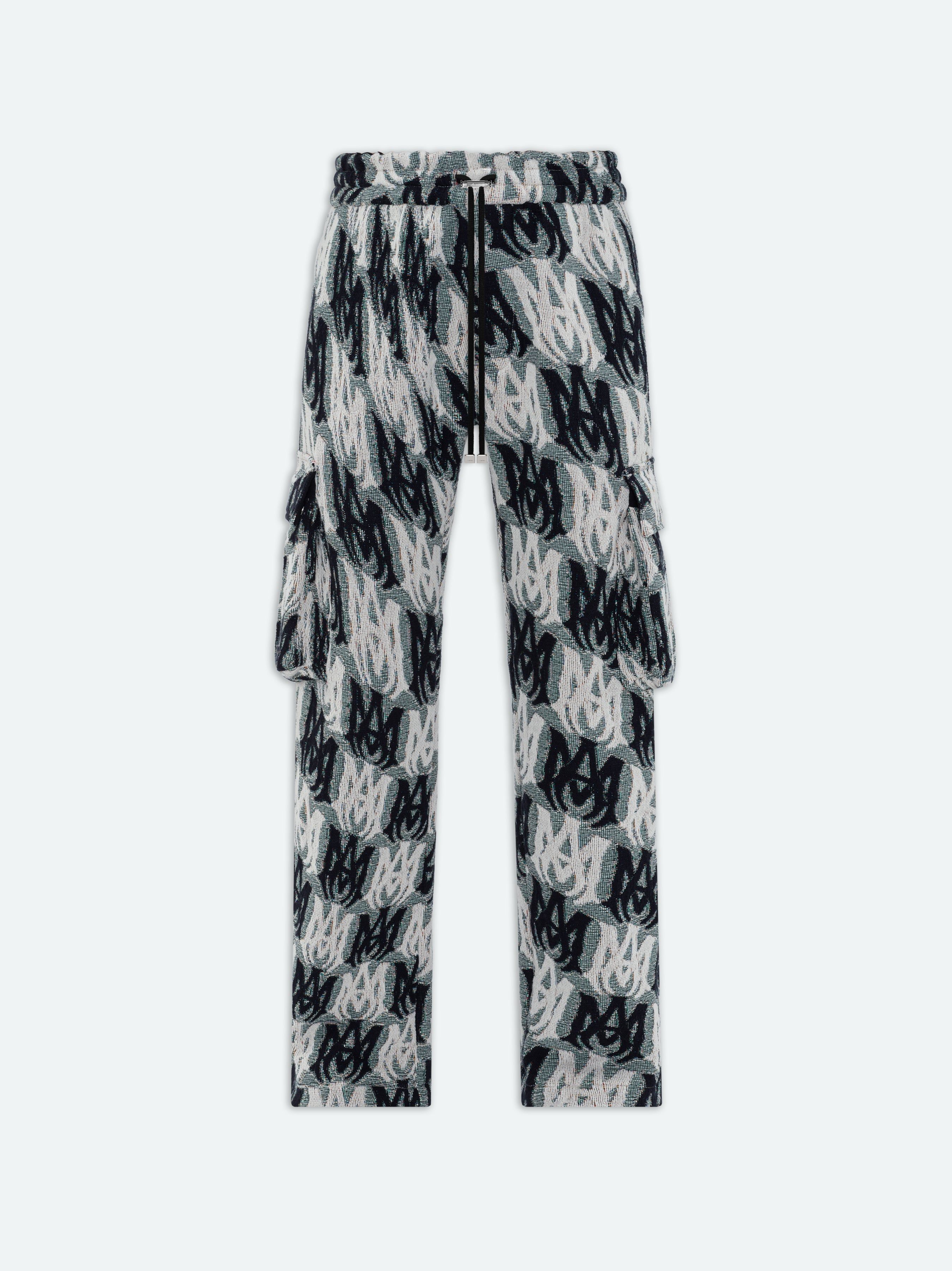 M.A. TAPESTRY CARGO FLARE PANTS - GREEN MULTI sold by AMIRI