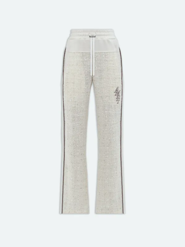 WOMEN - BOUCLE HYBRID TRACK PANT - Alabaster sold by AMIRI