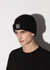 M.A. EMBROIDERED BEANIE - BLACK sold by AMIRI