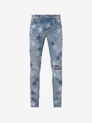 CHEMIST DENIM STARS JEAN - CLAY INDIGO sold by AMIRI